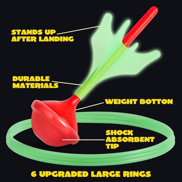 JOYIN Lawn Darts Game Set for Kids and Adults - Glow in The Dark Outdoor Lawn Games for Adults and Family, Soft Tip Darts Set for Kids Camping, Outside Yard - Image 6