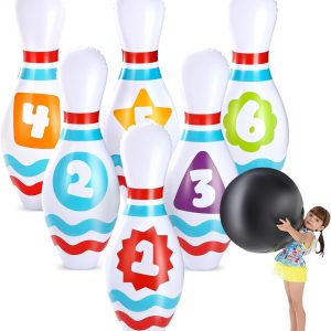 JOYIN Giant Inflatable Bowling Set for Kids and Adults, Christmas Birthday Party Games, Kids Education Motor Skills Toys