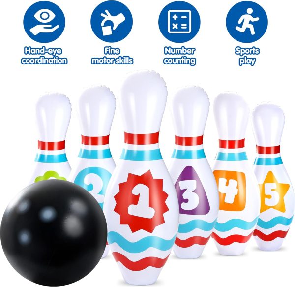 JOYIN Giant Inflatable Bowling Set for Kids and Adults, Christmas Birthday Party Games, Kids Education Motor Skills Toys - Image 5