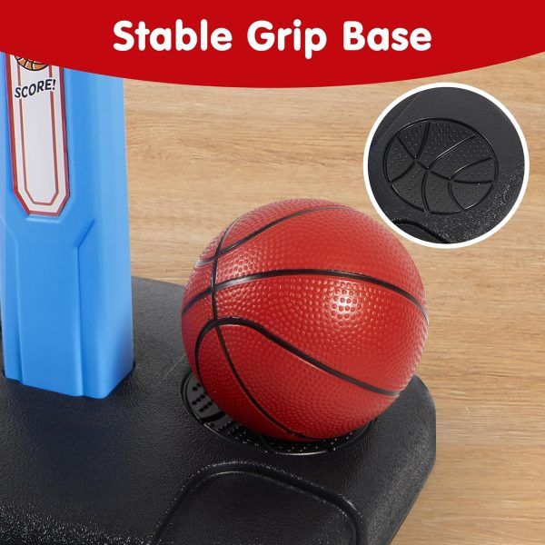 JOYIN Toddler Basketball Arcade Game Set, Adjustable Basketball Goal with 4 Balls for Kids Indoor Outdoor Play, Carnival Games, Christmas Birthday Gift for Boys Girls Age 1 and Up - Air Pump Included - Image 6