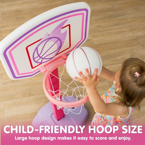 JOYIN Toddler Basketball Arcade Game Set, Adjustable Basketball Goal with 4 Balls for Kids Indoor Outdoor Play, Carnival Games, Christmas Birthday Gift for Boys Girls Age 1 and Up - Air Pump Included - Image 12