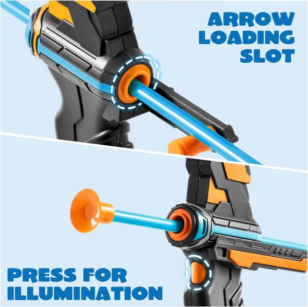 JOYIN LED Bow and Arrow for Kids, Light Up Archery Toy Play Set with Suction Cups Arrows, Targets & Arrow Case, Indoor and Outdoor Hunting Play Gift Toys for Boys Girls 6-12 - Image 3