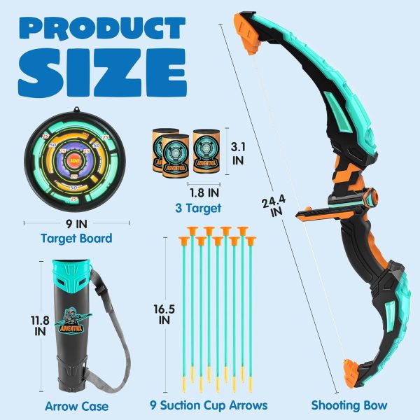 JOYIN LED Bow and Arrow for Kids, Light Up Archery Toy Play Set with Suction Cups Arrows, Targets & Arrow Case, Indoor and Outdoor Hunting Play Gift Toys for Boys Girls 6-12 - Image 22