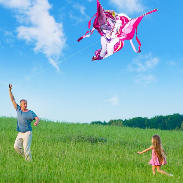 JOYIN 43.3'' Giant Unicorn Kite Easy to Fly for Kids and Adults with 262.5 ft String, Large Beach Kite for Outdoor Games and Activities - Image 4