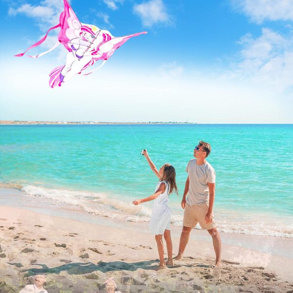 JOYIN 43.3'' Giant Unicorn Kite Easy to Fly for Kids and Adults with 262.5 ft String, Large Beach Kite for Outdoor Games and Activities - Image 5