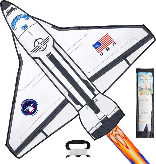 JOYIN Spaceship Kite Easy to Fly for Kids and Adults with 262.5 ft String, Large Beach Kite for Outdoor Games and Activities