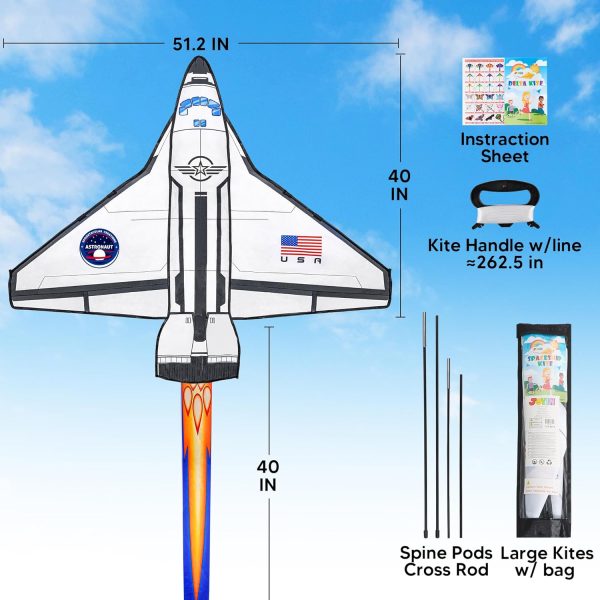 JOYIN Spaceship Kite Easy to Fly for Kids and Adults with 262.5 ft String, Large Beach Kite for Outdoor Games and Activities - Image 2