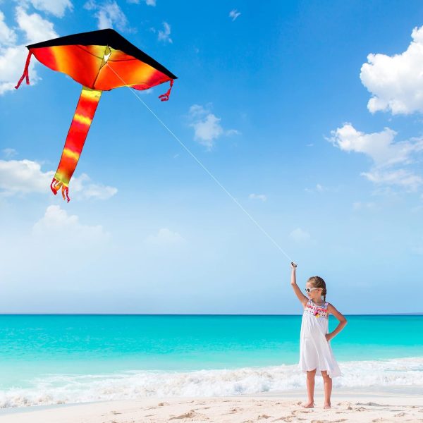 JOYIN 3 Packs Delta Multicolor Kite Warm and Cold Color Easy to Fly for Kids and Adults with 262.5 ft String, Large Delta Beach Kite for Outdoor Games and Activities - Image 5