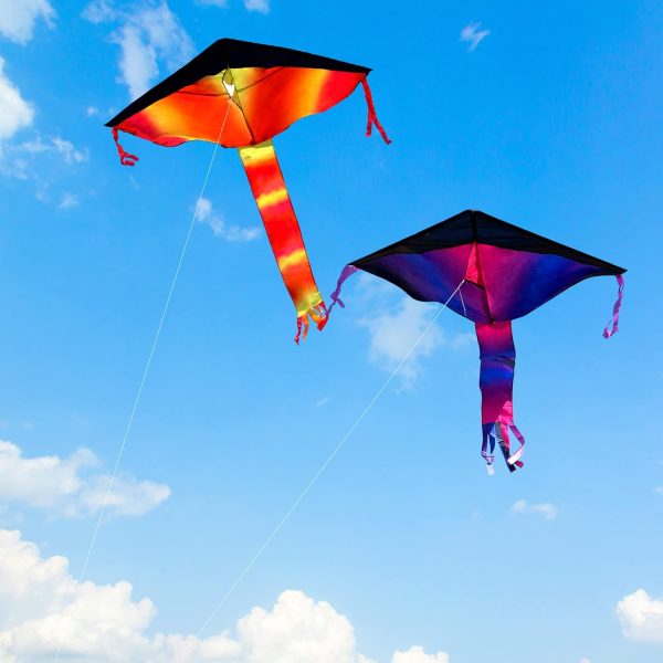 JOYIN 3 Packs Delta Multicolor Kite Warm and Cold Color Easy to Fly for Kids and Adults with 262.5 ft String, Large Delta Beach Kite for Outdoor Games and Activities - Image 6