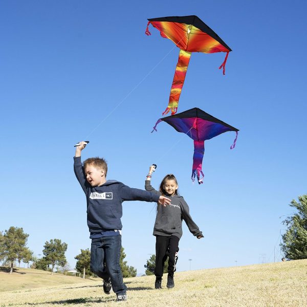 JOYIN 3 Packs Delta Multicolor Kite Warm and Cold Color Easy to Fly for Kids and Adults with 262.5 ft String, Large Delta Beach Kite for Outdoor Games and Activities - Image 8