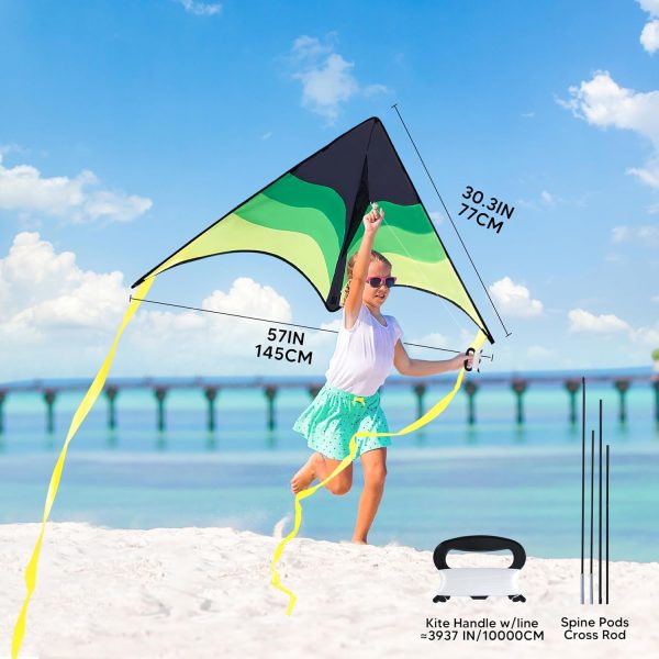 JOYIN Large Delta Kite Red, Green and Purple, Easy to Fly Huge for Kids and Adults with 262.5ft String, Large Delta Beach Kite for Outdoor Games and Activities - Image 11