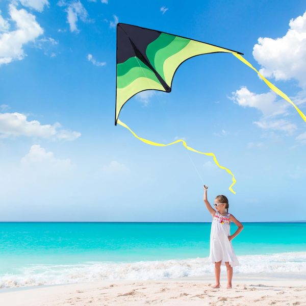 JOYIN Large Delta Kite Red, Green and Purple, Easy to Fly Huge for Kids and Adults with 262.5ft String, Large Delta Beach Kite for Outdoor Games and Activities - Image 13