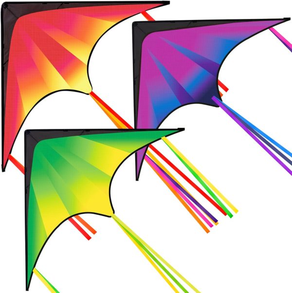 JOYIN Large Delta Kite Red, Green and Purple, Easy to Fly Huge for Kids and Adults with 262.5ft String, Large Delta Beach Kite for Outdoor Games and Activities - Image 15