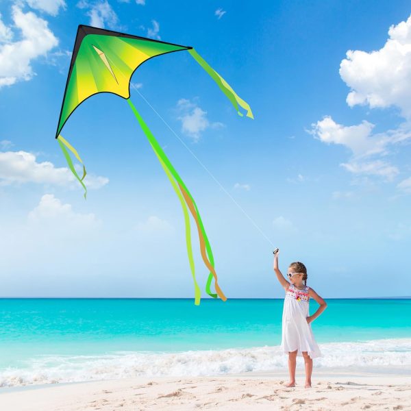 JOYIN Large Delta Kite Red, Green and Purple, Easy to Fly Huge for Kids and Adults with 262.5ft String, Large Delta Beach Kite for Outdoor Games and Activities - Image 19